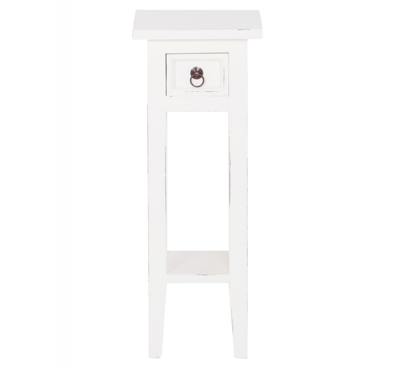 ΒΟΗΘΗΤΙΚΟ ΤΡΑΠΕΖΑΚΙ RAMU HM9484.03 ΑΠΟ ΜΑΟΝΙ ΞΥΛΟ ΛΕΥΚΟ ΜΕ ΣΥΡΤΑΡΑΚΙ 25x25x66,5Υεκ