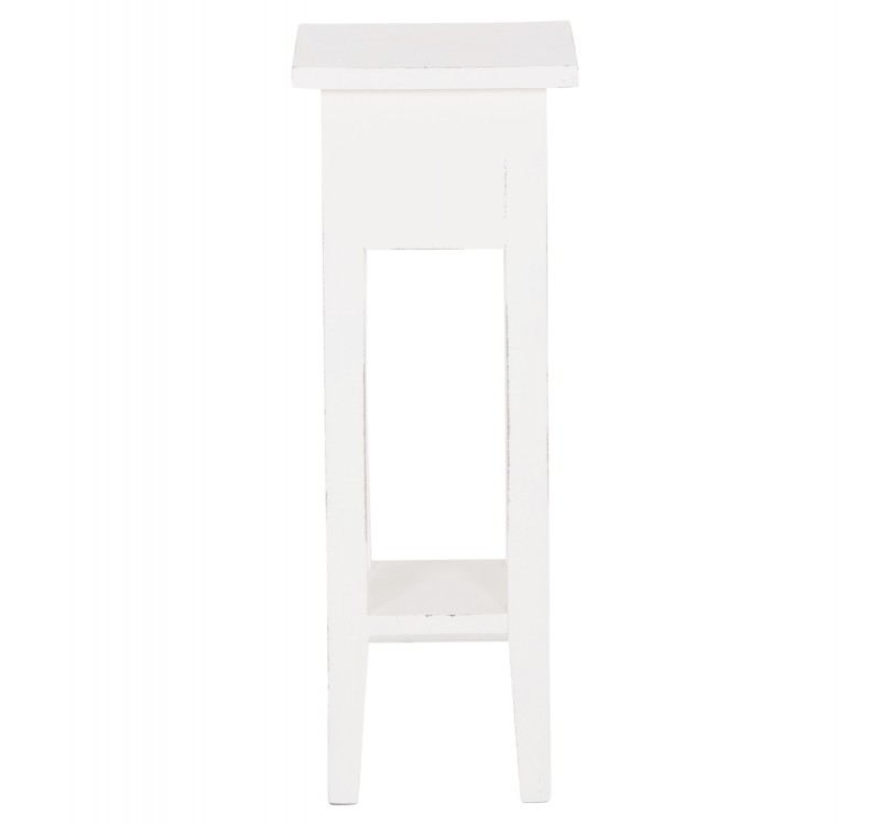 ΒΟΗΘΗΤΙΚΟ ΤΡΑΠΕΖΑΚΙ RAMU HM9484.03 ΑΠΟ ΜΑΟΝΙ ΞΥΛΟ ΛΕΥΚΟ ΜΕ ΣΥΡΤΑΡΑΚΙ 25x25x66,5Υεκ