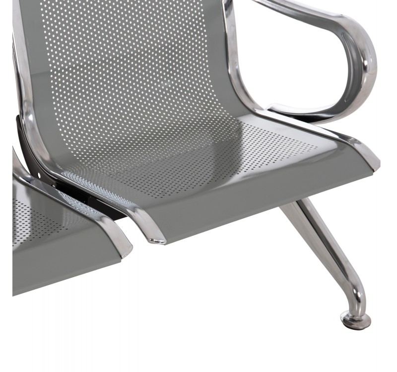 ΚΑΘΙΣΜΑ ΑΝΑΜΟΝΗΣ Τ.ΑΕΡΟΔΡΟΜΙΟΥ 4ΘΕΣΙΟ AVIATOR HM18401 ΜΕΤΑΛΛΟ MESH ΓΚΡΙ 223x55x76Υ
