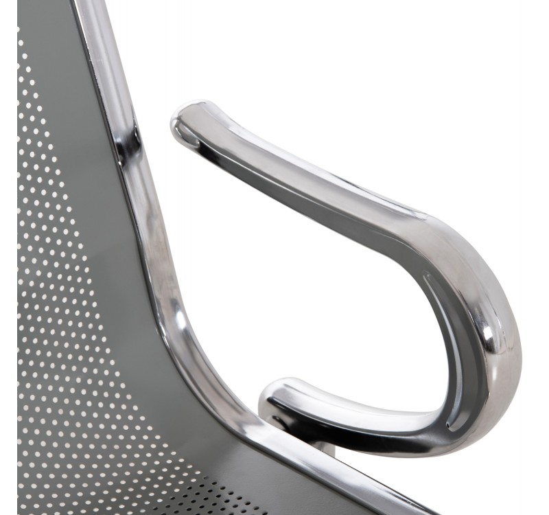 ΚΑΘΙΣΜΑ ΑΝΑΜΟΝΗΣ Τ.ΑΕΡΟΔΡΟΜΙΟΥ 4ΘΕΣΙΟ AVIATOR HM18401 ΜΕΤΑΛΛΟ MESH ΓΚΡΙ 223x55x76Υ