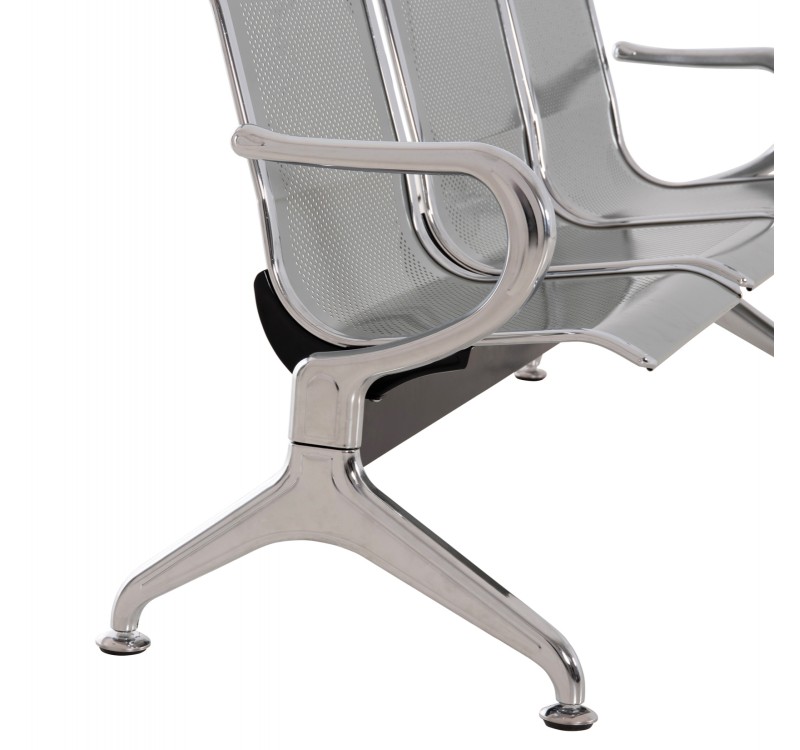 ΚΑΘΙΣΜΑ ΑΝΑΜΟΝΗΣ Τ.ΑΕΡΟΔΡΟΜΙΟΥ 4ΘΕΣΙΟ AVIATOR HM18401 ΜΕΤΑΛΛΟ MESH ΓΚΡΙ 223x55x76Υ