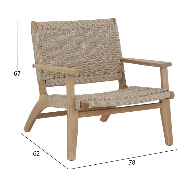ΠΟΛΥΘΡΟΝΑ LOUNGE MONTER HM6241.01 ΞΥΛΟ ΑΚΑΚΙΑΣ ΦΥΣΙΚΟ-ΣΧΟΙΝΙ ΜΠΕΖ 78x62x67Υεκ