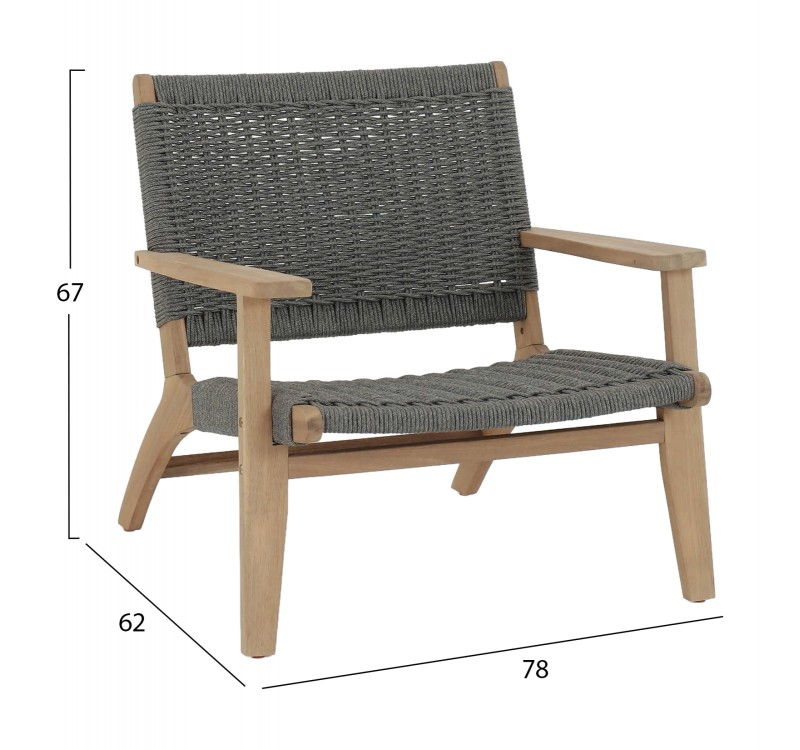 ΠΟΛΥΘΡΟΝΑ LOUNGE MONTER HM6241.02 ΞΥΛΟ ΑΚΑΚΙΑΣ ΦΥΣΙΚΟ-ΣΧΟΙΝΙ ΓΚΡΙ 78x62x67Υεκ