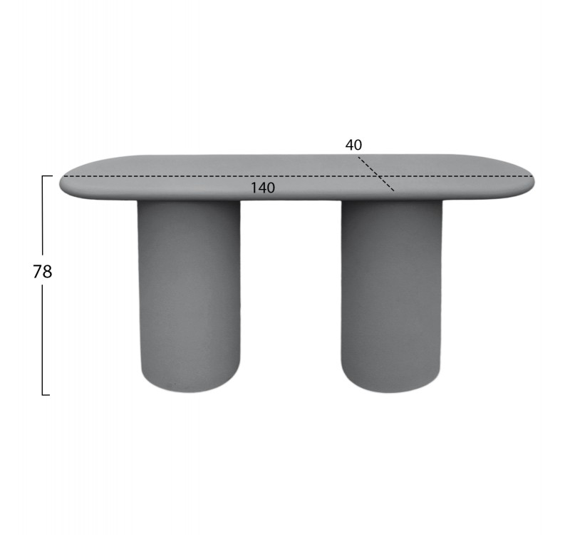 ΚΟΝΣΟΛΑ KENJI HM6584.01 FIBER CEMENT ΣΕ ΓΚΡΙ--140x40x78Υεκ.
