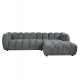 ΚΑΝΑΠΕΣ ΓΩΝΙΑ (ΔΕΞΙΑ) LYKKE HM3326.01R ΓΚΡΙ ΥΦΑΣΜΑ 280x89-165(η γωνία)x70Υεκ