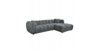 ΚΑΝΑΠΕΣ ΓΩΝΙΑ (ΔΕΞΙΑ) LYKKE HM3326.01R ΓΚΡΙ ΥΦΑΣΜΑ 280x89-165(η γωνία)x70Υεκ