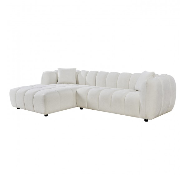 ΚΑΝΑΠΕΣ ΓΩΝΙΑ (ΑΡΙΣΤΕΡΗ) LYKKE HM3326.02L ΕΚΡΟΥ ΥΦΑΣΜΑ 280x89-165(η γωνία)x70Υεκ