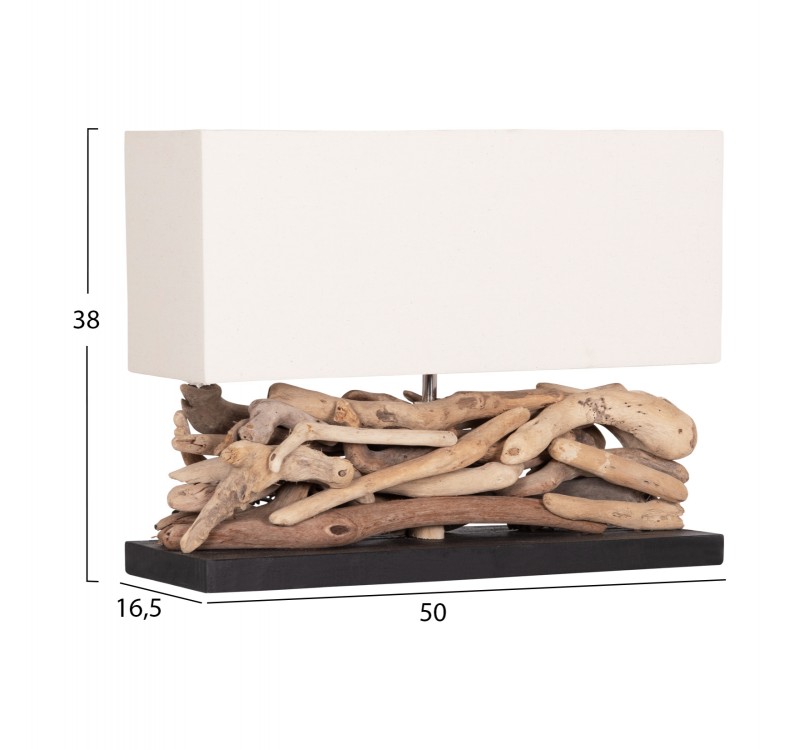 ΕΠΙΤΡΑΠΕΖΙΟ ΟΡΘΟΓΩΝΙΟ ΦΩΤΙΣΤΙΚΟ TWIGGY HM4432 DRIFTWOOD & ΛΕΥΚΟ ΚΑΠΕΛΟ 50x16,5x38Υεκ.