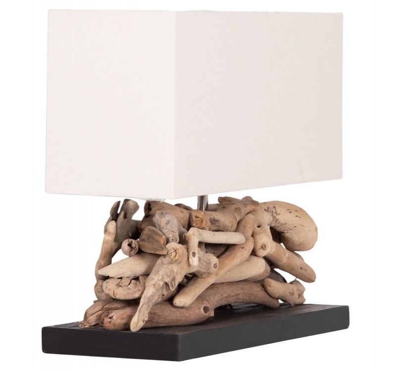 ΕΠΙΤΡΑΠΕΖΙΟ ΟΡΘΟΓΩΝΙΟ ΦΩΤΙΣΤΙΚΟ TWIGGY HM4432 DRIFTWOOD & ΛΕΥΚΟ ΚΑΠΕΛΟ 50x16,5x38Υεκ.
