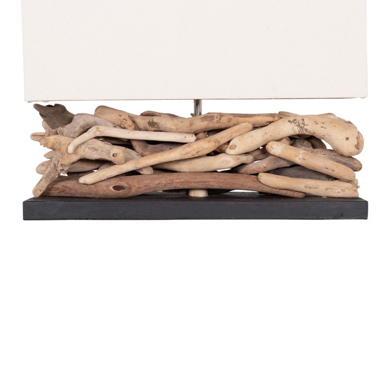 ΕΠΙΤΡΑΠΕΖΙΟ ΟΡΘΟΓΩΝΙΟ ΦΩΤΙΣΤΙΚΟ TWIGGY HM4432 DRIFTWOOD & ΛΕΥΚΟ ΚΑΠΕΛΟ 50x16,5x38Υεκ.