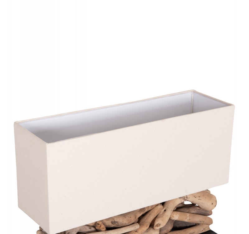 ΕΠΙΤΡΑΠΕΖΙΟ ΟΡΘΟΓΩΝΙΟ ΦΩΤΙΣΤΙΚΟ TWIGGY HM4432 DRIFTWOOD & ΛΕΥΚΟ ΚΑΠΕΛΟ 50x16,5x38Υεκ.