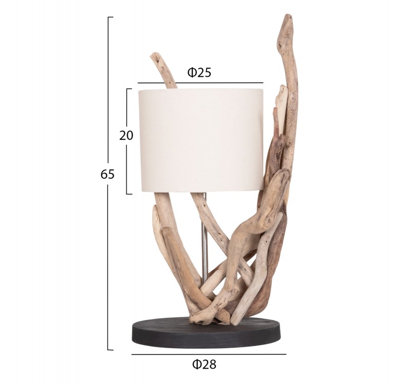 ΕΠΙΤΡΑΠΕΖΙΟ ΦΩΤΙΣΤΙΚΟ BRAMBLE HM4873 DRIFTWOOD & ΛΕΥΚΟ ΚΑΠΕΛΟ Φ28x65Υεκ.