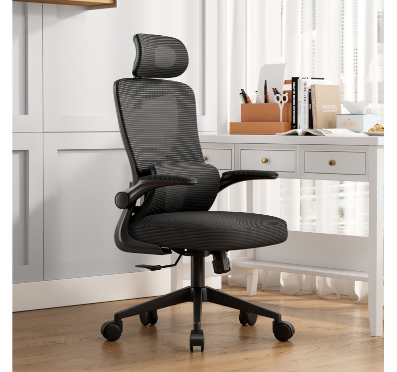 ΚΑΡΕΚΛΑ ΓΡΑΦΕΙΟΥ KESI HM1222.01 ΜΑΥΡO MESH & PP 52x50x122Υεκ.