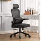 ΚΑΡΕΚΛΑ ΓΡΑΦΕΙΟΥ KESI HM1222.01 ΜΑΥΡO MESH & PP 52x50x122Υεκ.