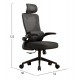 ΚΑΡΕΚΛΑ ΓΡΑΦΕΙΟΥ KESI HM1222.01 ΜΑΥΡO MESH & PP 52x50x122Υεκ.