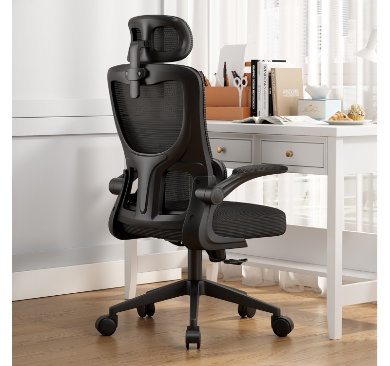 ΚΑΡΕΚΛΑ ΓΡΑΦΕΙΟΥ KESI HM1222.01 ΜΑΥΡO MESH & PP 52x50x122Υεκ.