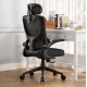 ΚΑΡΕΚΛΑ ΓΡΑΦΕΙΟΥ KESI HM1222.01 ΜΑΥΡO MESH & PP 52x50x122Υεκ.