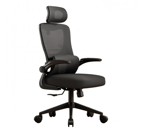 ΚΑΡΕΚΛΑ ΓΡΑΦΕΙΟΥ KESI HM1222.01 ΜΑΥΡO MESH & PP 52x50x122Υεκ.
