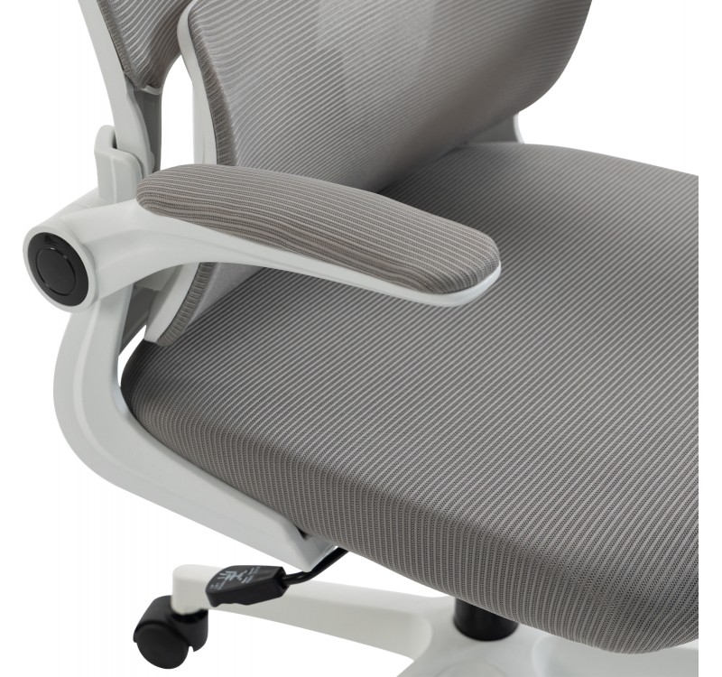 ΚΑΡΕΚΛΑ ΓΡΑΦΕΙΟΥ KESI HM1222.02 ΑΝΟΙΧΤΟ ΓΚΡΙ MESH--ΛΕΥΚΟ PP 52x50x122Υεκ.