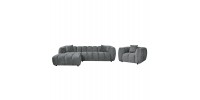 ΣΕΤ ΚΑΝΑΠΕΣ ΓΩΝΙΑ (ΑΡΙΣΤΕΡΗ)-ΠΟΛΥΘΡΟΝΑ LOUNGE LYKKE HM10820.01L ΓΚΡΙ ΥΦΑΣΜΑ