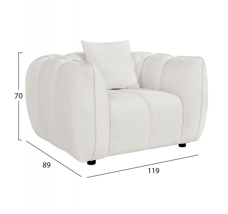 ΣΕΤ ΚΑΝΑΠΕΣ ΓΩΝΙΑ (ΑΡΙΣΤΕΡΗ)-ΠΟΛΥΘΡΟΝΑ LOUNGE LYKKE HM10820.02L ΕΚΡΟΥ ΥΦΑΣΜΑ