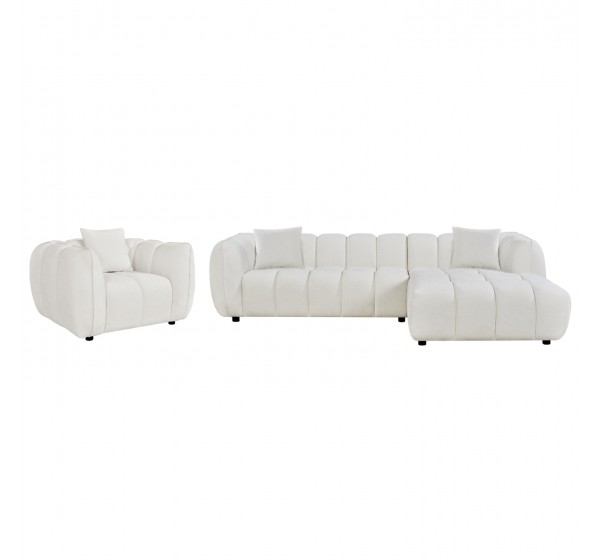 ΣΕΤ ΚΑΝΑΠΕΣ ΓΩΝΙΑ (ΔΕΞΙΑ)-ΠΟΛΥΘΡΟΝΑ LOUNGE LYKKE HM10820.02R ΕΚΡΟΥ ΥΦΑΣΜΑ