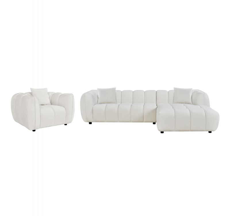 ΣΕΤ ΚΑΝΑΠΕΣ ΓΩΝΙΑ (ΔΕΞΙΑ)-ΠΟΛΥΘΡΟΝΑ LOUNGE LYKKE HM10820.02R ΕΚΡΟΥ ΥΦΑΣΜΑ