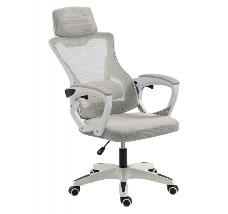 ΚΑΡΕΚΛΑ ΓΡΑΦΕΙΟΥ SALAS HM1223.02 P.P. ΛΕΥΚΟ-ΓΚΡΙ MESH ΥΦΑΣΜΑ 60x60x118-128Υεκ