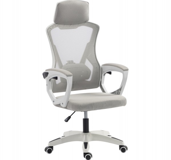 ΚΑΡΕΚΛΑ ΓΡΑΦΕΙΟΥ SALAS HM1223.02 P.P. ΛΕΥΚΟ-ΓΚΡΙ MESH ΥΦΑΣΜΑ 60x60x118-128Υεκ
