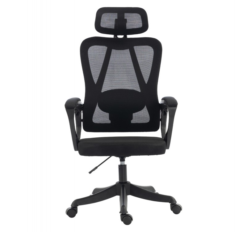 ΚΑΡΕΚΛΑ ΓΡΑΦΕΙΟΥ FRANTIC HM1224.01 ΜΑΥΡO MESH & ΠΟΛΥΠΡΟΠΥΛΕΝΙΟ 60x60x134Υεκ