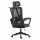ΚΑΡΕΚΛΑ ΓΡΑΦΕΙΟΥ FRANTIC HM1224.01 ΜΑΥΡO MESH & ΠΟΛΥΠΡΟΠΥΛΕΝΙΟ 60x60x134Υεκ