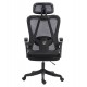 ΚΑΡΕΚΛΑ ΓΡΑΦΕΙΟΥ FRANTIC HM1224.01 ΜΑΥΡO MESH & ΠΟΛΥΠΡΟΠΥΛΕΝΙΟ 60x60x134Υεκ
