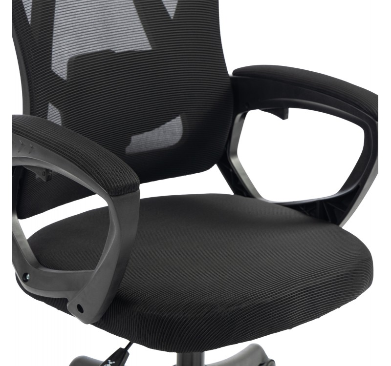 ΚΑΡΕΚΛΑ ΓΡΑΦΕΙΟΥ FRANTIC HM1224.01 ΜΑΥΡO MESH & ΠΟΛΥΠΡΟΠΥΛΕΝΙΟ 60x60x134Υεκ