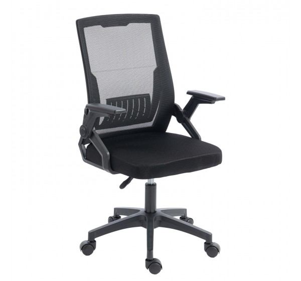 ΚΑΡΕΚΛΑ ΓΡΑΦΕΙΟΥ ZENITH HM1225.01 PP & MESH ΥΦΑΣΜΑ--ΜΑΥΡΟ 60x60x92-100Υεκ