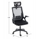 ΚΑΡΕΚΛΑ ΓΡΑΦΕΙΟΥ MATRON HM1226.01 ΜΑΥΡO PP & MESH ΥΦΑΣΜΑ 47x47x128Υεκ
