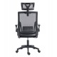 ΚΑΡΕΚΛΑ ΓΡΑΦΕΙΟΥ MATRON HM1226.01 ΜΑΥΡO PP & MESH ΥΦΑΣΜΑ 47x47x128Υεκ
