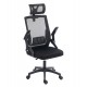 ΚΑΡΕΚΛΑ ΓΡΑΦΕΙΟΥ MATRON HM1226.01 ΜΑΥΡO PP & MESH ΥΦΑΣΜΑ 47x47x128Υεκ