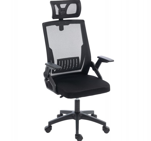 ΚΑΡΕΚΛΑ ΓΡΑΦΕΙΟΥ MATRON HM1226.01 ΜΑΥΡO PP & MESH ΥΦΑΣΜΑ 47x47x128Υεκ