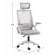 ΚΑΡΕΚΛΑ ΓΡΑΦΕΙΟΥ MATRON HM1226.02 ΛΕΥΚΟ PP--ΑΝΟΙΧΤΟ ΓΚΡΙ MESH 47x47x128Υεκ
