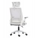 ΚΑΡΕΚΛΑ ΓΡΑΦΕΙΟΥ MATRON HM1226.02 ΛΕΥΚΟ PP--ΑΝΟΙΧΤΟ ΓΚΡΙ MESH 47x47x128Υεκ