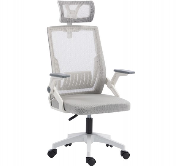 ΚΑΡΕΚΛΑ ΓΡΑΦΕΙΟΥ MATRON HM1226.02 ΛΕΥΚΟ PP--ΑΝΟΙΧΤΟ ΓΚΡΙ MESH 47x47x128Υεκ