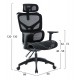 ΚΑΡΕΚΛΑ ΓΡΑΦΕΙΟΥ APEX HM1227.01 ΜΑΥΡO MESH & PP 68x68x120-130Υεκ