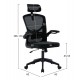 ΚΑΡΕΚΛΑ ΓΡΑΦΕΙΟΥ FLOATER HM1230.01 ΜΑΥΡO MESH & PP 62x62x106-116Υεκ