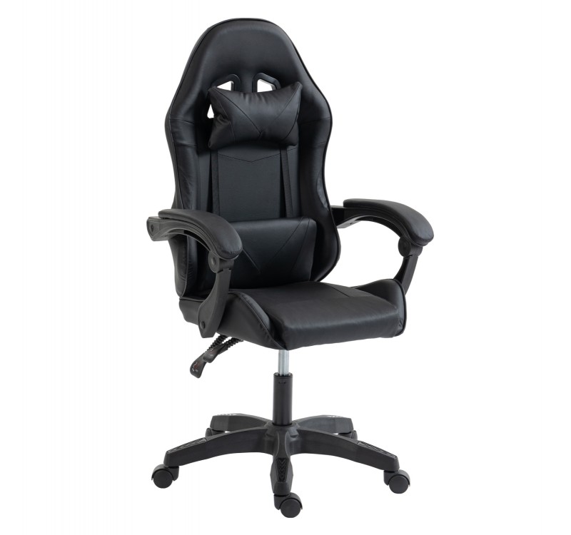 ΚΑΡΕΚΛΑ GAMING STRATUS HM1231.01 ΜΑΥΡΟ PVC--ΜΕ ΜΑΞIΛΑΡΑΚΙΑ ΜΕΣΗΣ/ΚΕΦΑΛΗΣ 60x59x117Υεκ