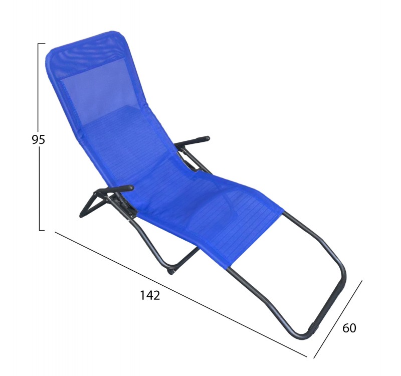 ΞΑΠΛΩΣΤΡΑ ΚΟΥΝΙΣΤΗ SWINGSAND HM6553.05 ΜΠΛΕ TEXTILENE--ΜΑΥΡΟ ΜΕΤΑΛΛΟ 142x60x95Υεκ