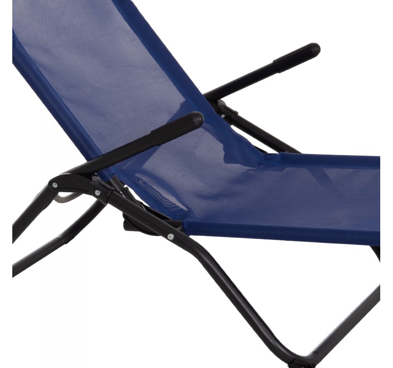 ΞΑΠΛΩΣΤΡΑ ΚΟΥΝΙΣΤΗ SWINGSAND HM6553.05 ΜΠΛΕ TEXTILENE--ΜΑΥΡΟ ΜΕΤΑΛΛΟ 143x60x94Υεκ