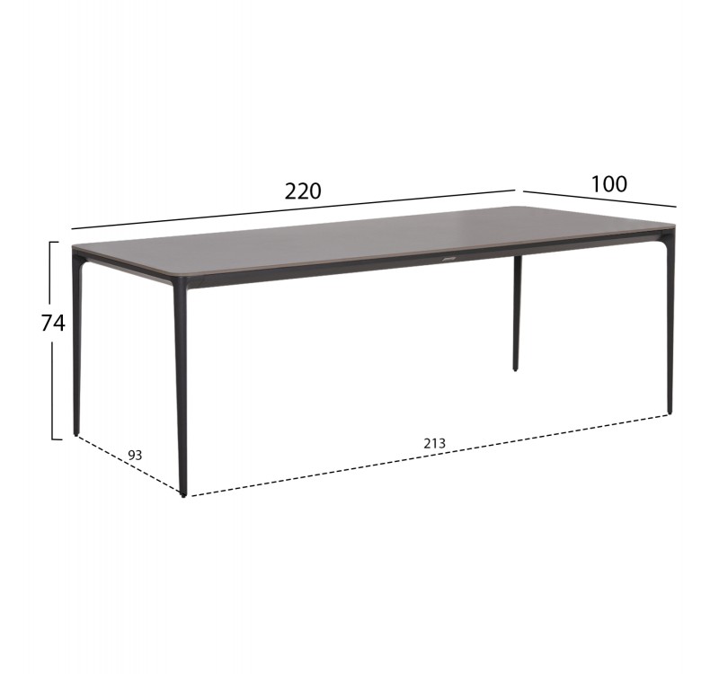 ΣΕΤ ΤΡΑΠΕΖΑΡΙΑΣ 9ΤΜΧ STAD HM10865.01 ΓΚΡΙ ΑΛΟΥΜΙΝΙΟ-SINTERED STONE TOP-OLEFIN