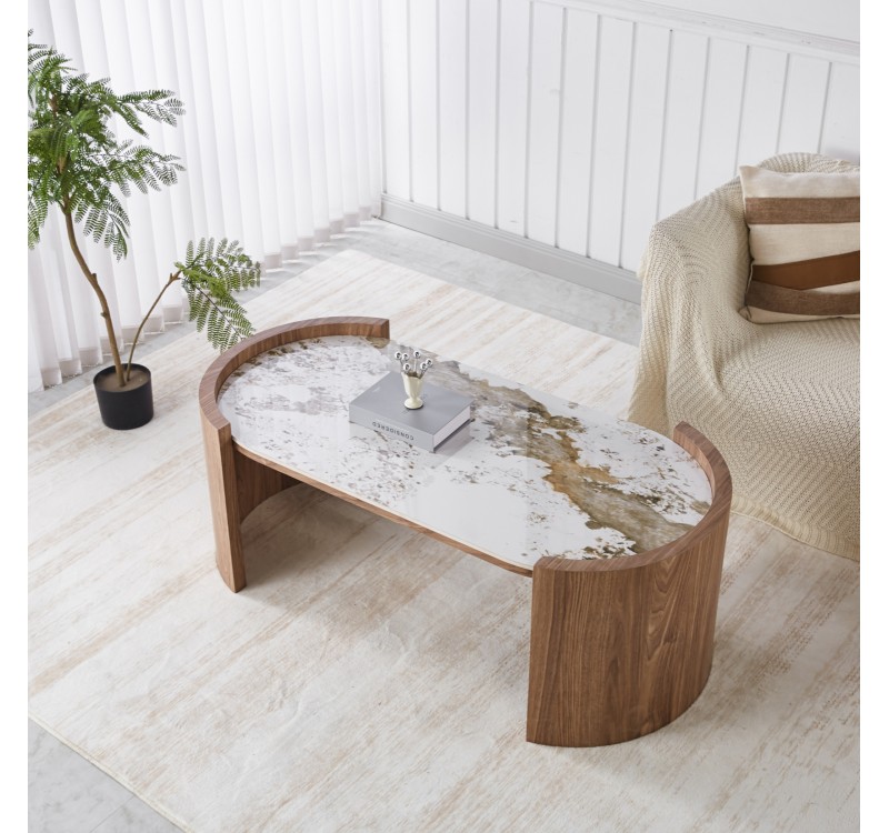 ΤΡΑΠΕΖΙ  ΣΑΛΟΝΙΟΥ MARBLEX HM18445 ΚΕΡΑΜΙΚΟ TOP PANDORA--MDF ΠΟΔΙΑ 120x60x43Υεκ