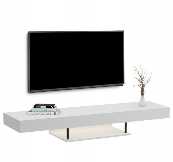 ΕΠΙΠΛΟ ΤΗΛΕΟΡΑΣΗΣ ΤΟΙΧΟΥ ME LED SAVOR HM18381.02 ΜΕΛΑΜΙΝΗ ΛΕΥΚΗ 150x29,5x22Υεκ