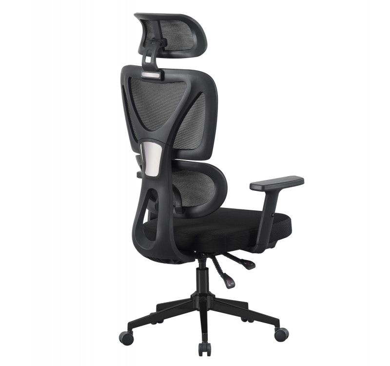 ΚΑΡΕΚΛΑ ΓΡΑΦΕΙΟΥ NOVAR HM1218.01 ΜΑΥΡO MESH--ΒΑΣΗ PP 51x49x121-129Υεκ